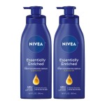 NIVEA Essentially Enriched Body Lotion for Dry Skin, Skin Care Gifts for Mom, 16.9 Fl Oz Pump Bottle, Pack of 2