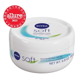 Nivea Soft Refreshingly Moisturizing Face, Body and Hand Cream, 3 Pack of 6.8 Oz Jars