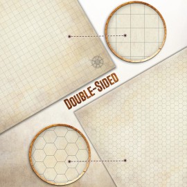 Melee Mats DND Map Starter Kit - 23 x 27 Double Sided, Wet/Dry Erase Battle Terrain Grid - Ultimate Tabletop Board Gaming Experience with Accessories