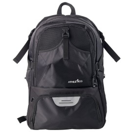 Athletico National Soccer Bag - Backpack for Soccer, Basketball & Football Includes Separate Cleat and Ball Holder (Black)