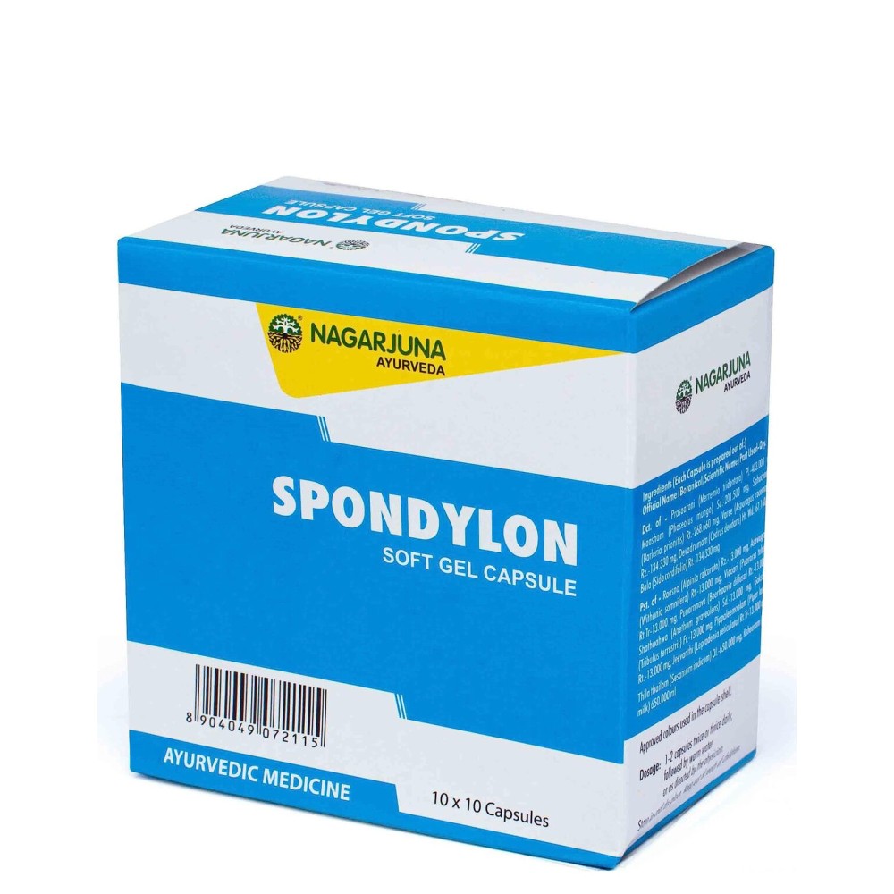 Herbal ayurveda Nagarjuna Spondylon Soft Gel Capsule 10x10 Herbal ayurveda Nagarjuna Spondylon Soft Gel Capsule 10x10