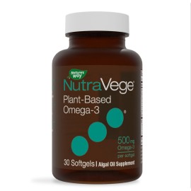 Nature\'s Way NutraVege Plant Based Omega-3, Heart Health and Eye and Brain Function*, 30 Vegan Softgels