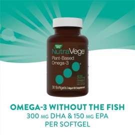 Nature\'s Way NutraVege Plant Based Omega-3, Heart Health and Eye and Brain Function*, 30 Vegan Softgels Nature\'s Way NutraVege Plant Based Omega-3, Heart Health and Eye and Brain Function*, 30 Vegan Softgels