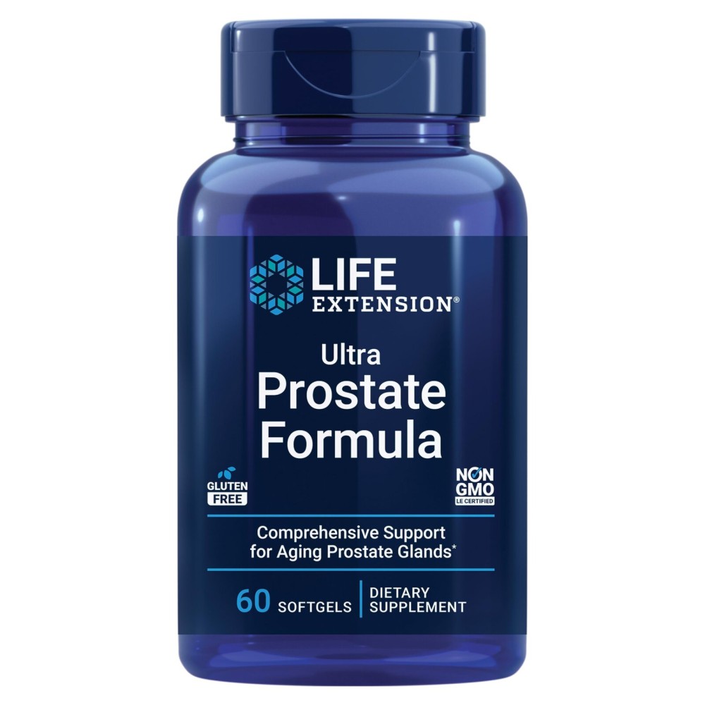 Life Extension Ultra Prostate Formula, saw palmetto for men, pygeum, stinging nettle root, lycopene, 11 nutrients for prostate function, non-GMO, gluten-free, 60 softgels Life Extension Ultra Prostate Formula, saw palmetto for men, pygeum, stinging nettle root, lycopene, 11 nutrients for prostate function, non-GMO, gluten-free, 60 softgels