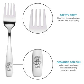15 Piece Stainless Steel Kids Cutlery, Child and Toddler Safe Flatware, Kids Silverware, Kids Utensil Set Includes 5 Knives, 5 Forks, 5 Spoons, Total of 5 Place Settings, Ideal for Home and Preschools 15 Piece Stainless Steel Kids Cutlery, Child and Toddler Safe Flatware, Kids Silverware, Kids Utensil Set Includes 5 Knives, 5 Forks, 5 Spoons, Total of 5 Place Settings, Ideal for Home and Preschools