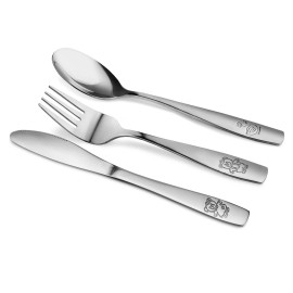 15 Piece Stainless Steel Kids Cutlery, Child and Toddler Safe Flatware, Kids Silverware, Kids Utensil Set Includes 5 Knives, 5 Forks, 5 Spoons, Total of 5 Place Settings, Ideal for Home and Preschools 15 Piece Stainless Steel Kids Cutlery, Child and Toddler Safe Flatware, Kids Silverware, Kids Utensil Set Includes 5 Knives, 5 Forks, 5 Spoons, Total of 5 Place Settings, Ideal for Home and Preschools