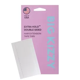 Big Kizzy Extra Hold Double Sided Hair Extension Tape - 72 tabs replacement tape - Strong hold of 6-8+ weeks - Made in USA