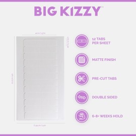 Big Kizzy Extra Hold Double Sided Hair Extension Tape - 72 tabs replacement tape - Strong hold of 6-8+ weeks - Made in USA Big Kizzy Extra Hold Double Sided Hair Extension Tape - 72 tabs replacement tape - Strong hold of 6-8+ weeks - Made in USA