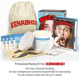 KENASHII Nose Wax Kit | 100 g Wax, 24 Applicators | Hair Removal Kit for Men and Women | Includes Balm Wipes and Mustache Guards | Lasts up to 5 Weeks KENASHII Nose Wax Kit | 100 g Wax, 24 Applicators | Hair Removal Kit for Men and Women | Includes Balm Wipes and Mustache Guards | Lasts up to 5 Weeks