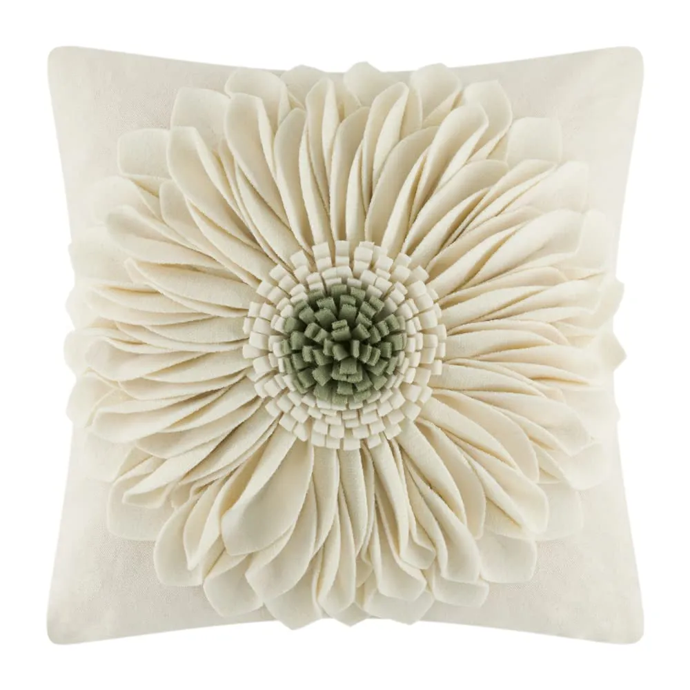 OiseauVoler 3D Sunflower Handmade Throw Pillow Covers Decorative Floral Pillowcases Cushion Covers for Couch Living Room Home Decor Creamy White 18x18 Inches OiseauVoler 3D Sunflower Handmade Throw Pillow Covers Decorative Floral Pillowcases Cushion Covers for Couch Living Room Home Decor Creamy White 18x18 Inches