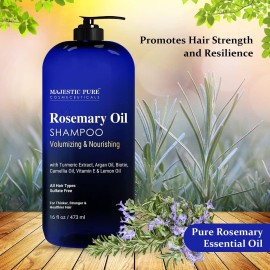 Majestic Pure Rosemary Oil Shampoo for Hair Growth - Volumizing & Nourishing Shampoo - with Vitamin E & Argan Oil - Sulfate Free, for Men & Women - 16 fl oz Majestic Pure Rosemary Oil Shampoo for Hair Growth - Volumizing & Nourishing Shampoo - with Vitamin E & Argan Oil - Sulfate Free, for Men & Women - 16 fl oz