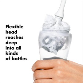 OXO Tot Bottle Brush with Nipple Cleaner, Gray, 1 Count (Pack of 1) OXO Tot Bottle Brush with Nipple Cleaner, Gray, 1 Count (Pack of 1)