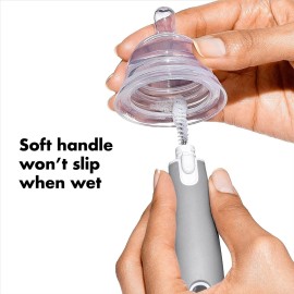 OXO Tot Bottle Brush with Nipple Cleaner, Gray, 1 Count (Pack of 1) OXO Tot Bottle Brush with Nipple Cleaner, Gray, 1 Count (Pack of 1)