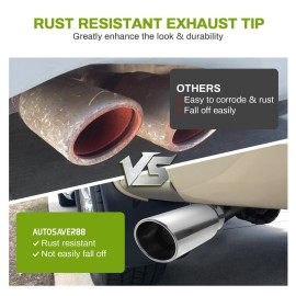 AUTOSAVER88 3 Inch Inlet Exhaust Tip, 3 Inlet 4 Outlet 12 Overall Length Chrome-Plated Finish Stainless Steel Exhaust Tail Tip for 3-Inch Outer Diameter Tailpipe, Bolt/Clamp-On Design, Universal AUTOSAVER88 3 Inch Inlet Exhaust Tip, 3 Inlet 4 Outlet 12 Overall Length Chrome-Plated Finish Stainless Steel Exhaust Tail Tip for 3-Inch Outer Diameter Tailpipe, Bolt/Clamp-On Design, Universal