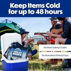 Cooler Shock Reusable Ice Packs for Cooler, 10x10 - Long Lasting Cold Freezer Packs for Coolers and Lunch Boxes - Cooler Ice Packs for Camping Gear, Fishing, Road Trips, Beach Must Haves