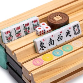 Yellow Mountain Imports American Mahjong Set, Pepper with Soft Case, Racks with Pushers, Wright Patterson Betting Coins, Dice, & Wind Indicator Yellow Mountain Imports American Mahjong Set, Pepper with Soft Case, Racks with Pushers, Wright Patterson Betting Coins, Dice, & Wind Indicator