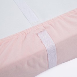 TILLYOU Changing Pad Cover Set in Soft Jersey Material Diaper Changing Table Sheets - Fits 32/34\'\'x16 Contoured Pad for Babies,Peachy Pink & Lt Gray
