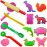FRIMOONY Dough Tools Set for Kids, Various Plastic Molds, Assorted Colors, 45 Pieces