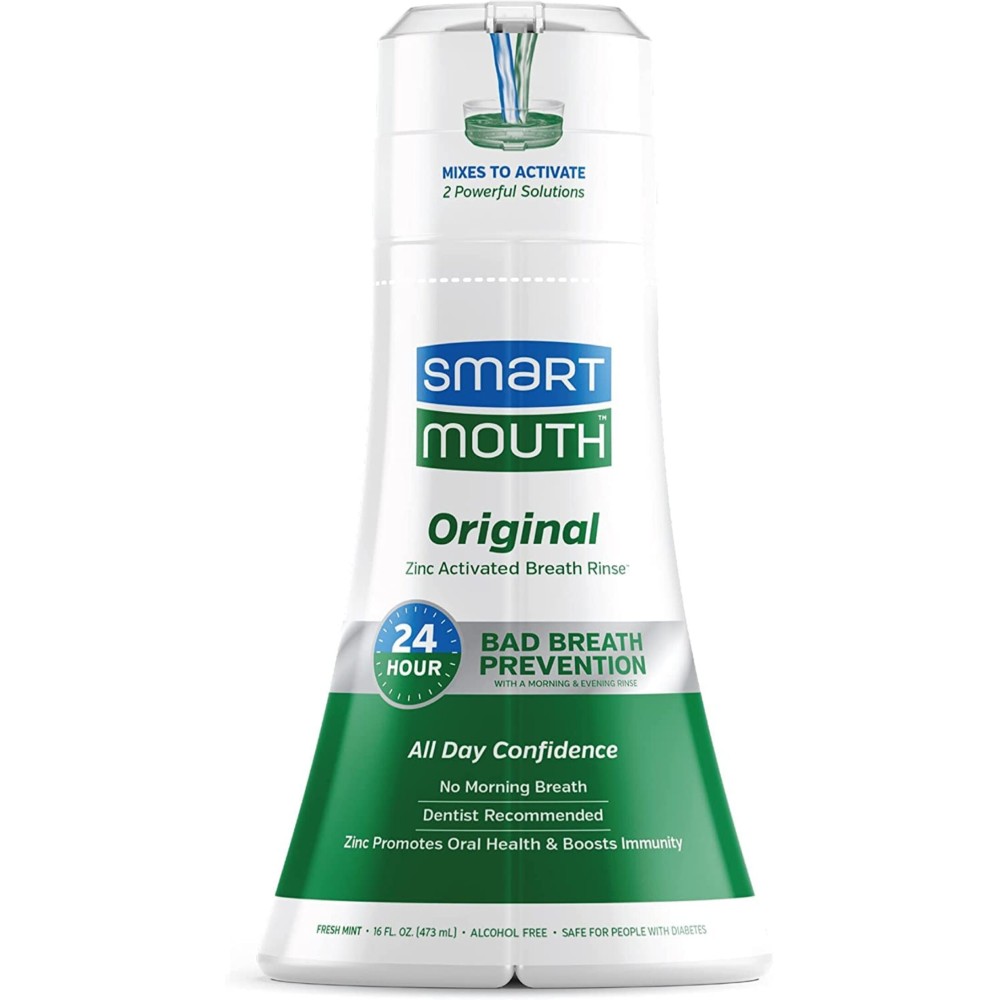 SmartMouth Original Activated Mouthwash - Adult Mouthwash for Fresh Breath - Oral Rinse for 24-Hour Bad Breath Relief with Twice Daily Use - Fresh Mint Flavor, 16 fl oz (3 Pack) SmartMouth Original Activated Mouthwash - Adult Mouthwash for Fresh Breath - Oral Rinse for 24-Hour Bad Breath Relief with Twice Daily Use - Fresh Mint Flavor, 16 fl oz (3 Pack)