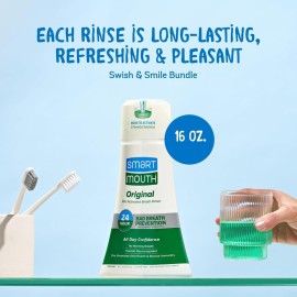 SmartMouth Original Activated Mouthwash - Adult Mouthwash for Fresh Breath - Oral Rinse for 24-Hour Bad Breath Relief with Twice Daily Use - Fresh Mint Flavor, 16 fl oz (3 Pack) SmartMouth Original Activated Mouthwash - Adult Mouthwash for Fresh Breath - Oral Rinse for 24-Hour Bad Breath Relief with Twice Daily Use - Fresh Mint Flavor, 16 fl oz (3 Pack)