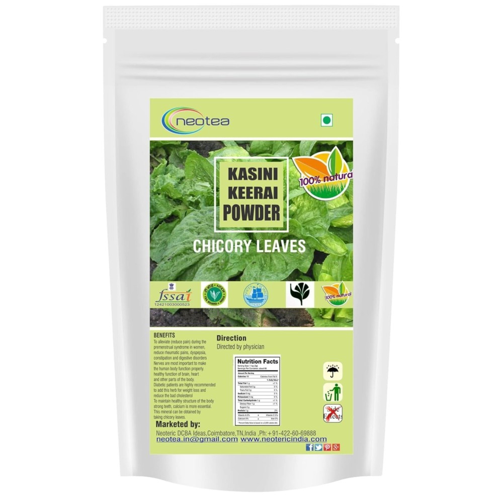 neotea Kasini Keerai Powder 300 GM | Chicory Leaf | Herbal Supplement for Health and Wellness neotea Kasini Keerai Powder 300 GM | Chicory Leaf | Herbal Supplement for Health and Wellness
