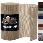 GORILLA GRIP powerGRIP Drawer Shelf and Cabinet Liner, Thick Strong Hold, Non-Adhesive Liners Protect Kitchen Cabinets and Cupboard, Bathroom Drawers, Easy Install, Breathable Mat, 12 x20\', Beige