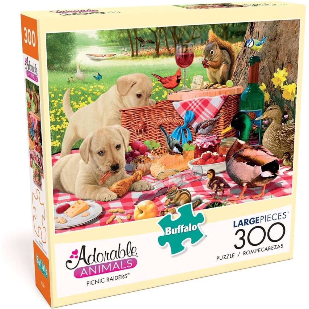 Buffalo Games - Steve Read - Picnic Raiders - Large Piece Jigsaw Puzzle For Adults - Challenging Puzzle Perfect for Game Nights - Finished Size is 21.25 x 15.00 Buffalo Games - Steve Read - Picnic Raiders - Large Piece Jigsaw Puzzle For Adults - Challenging Puzzle Perfect for Game Nights - Finished Size is 21.25 x 15.00