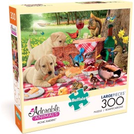 Buffalo Games - Steve Read - Picnic Raiders - Large Piece Jigsaw Puzzle For Adults - Challenging Puzzle Perfect for Game Nights - Finished Size is 21.25 x 15.00