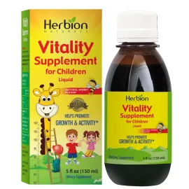 HERBION Naturals Vitality Supplement for Children, Promotes Growth and Appetite, Relieves Fatigue, Improves Mental & Physical Performance, for Kids 1 Year & Above, 5 Fl Oz (Pack of 1)