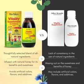 HERBION Naturals Vitality Supplement for Children, Promotes Growth and Appetite, Relieves Fatigue, Improves Mental & Physical Performance, for Kids 1 Year & Above, 5 Fl Oz (Pack of 1)
