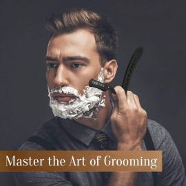 Facn Straight Razors for Men - Professional Barber Straight Edge Razor Kit with 100 Blades, Classic Stainless Steel Barbero Shaver for a Smooth & Precise Shave, Premium Barber Razor for Men\'s Shaving Facn Straight Razors for Men - Professional Barber Straight Edge Razor Kit with 100 Blades, Classic Stainless Steel Barbero Shaver for a Smooth & Precise Shave, Premium Barber Razor for Men\'s Shaving