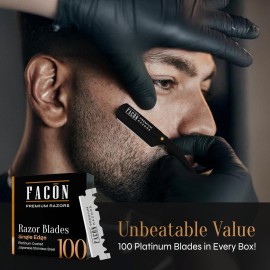 Facn Straight Razors for Men - Professional Barber Straight Edge Razor Kit with 100 Blades, Classic Stainless Steel Barbero Shaver for a Smooth & Precise Shave, Premium Barber Razor for Men\'s Shaving Facn Straight Razors for Men - Professional Barber Straight Edge Razor Kit with 100 Blades, Classic Stainless Steel Barbero Shaver for a Smooth & Precise Shave, Premium Barber Razor for Men\'s Shaving