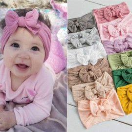 CLLOT Super Stretchy Soft Knot Headbands with Hair Bows Head Wrap Hair Accessories For Newborn Baby Girls Infant Toddlers Kids