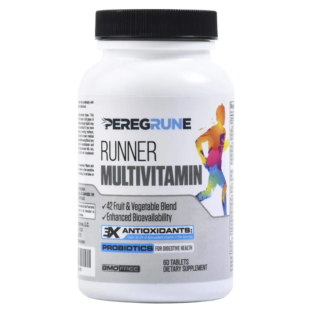 PEREGRUNE Runner Multivitamin - Engineered Vitamin with Antioxidants for Health/Running Recovery - Complete B Complex for Endurance, Energy - Probiotics, Whole Foods - Certified Running Supplements PEREGRUNE Runner Multivitamin - Engineered Vitamin with Antioxidants for Health/Running Recovery - Complete B Complex for Endurance, Energy - Probiotics, Whole Foods - Certified Running Supplements