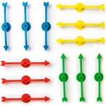 12-Pack of Arrow Game Spinners in 4 Rainbow Colors, 3 Arrows Per Color - Assorted Set of 4-inch Plastic Spinner Game Pieces for DIY Board Games, Replacement Pieces, Projects & Classroom Activities
