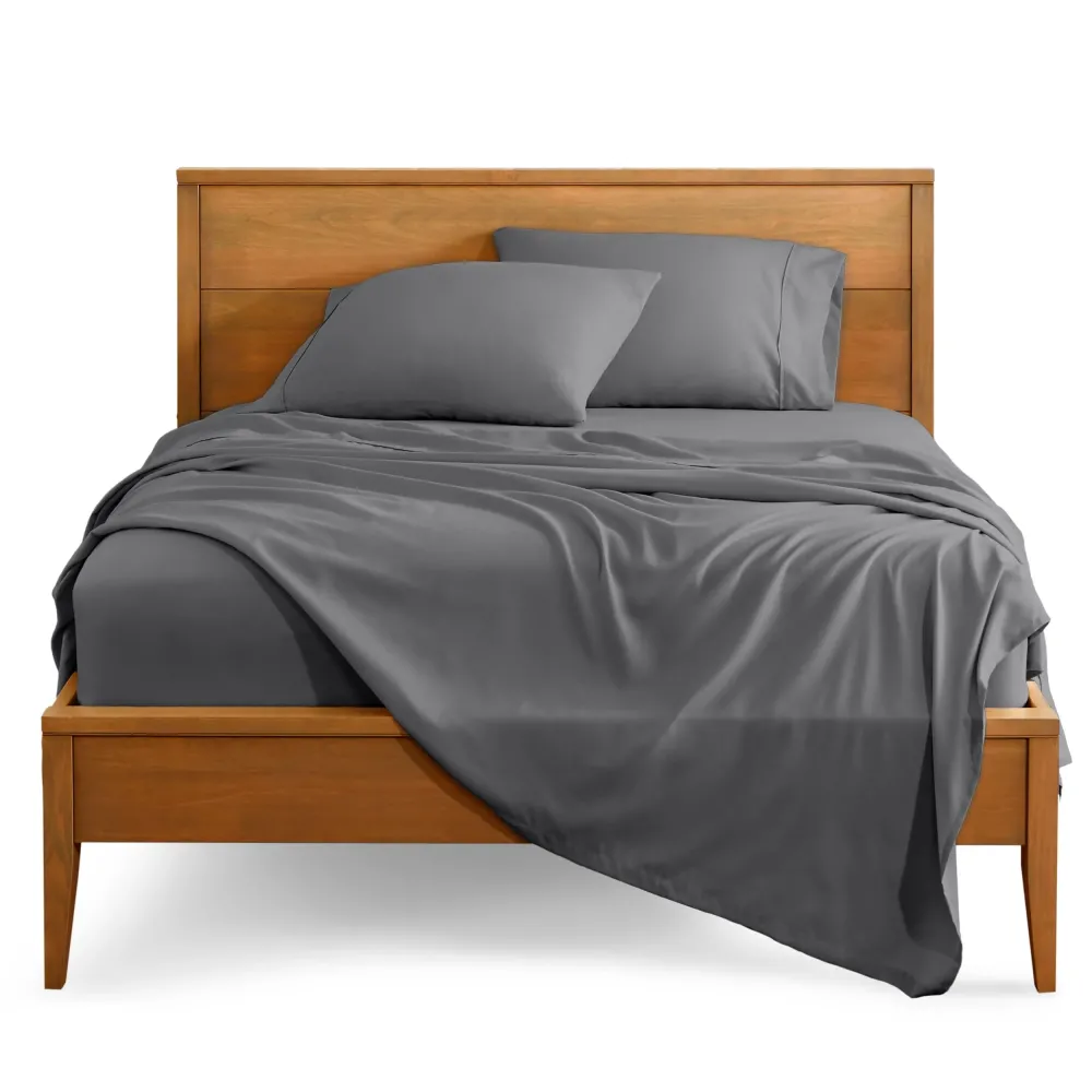 Bare Home Queen Sheet Set - Luxury 1800 Ultra-Soft Microfiber Bed Sheets - Double Brushed - Deep Pockets - Easy Fit - 4 Piece Set - Bedding Sheets & Pillowcases (Queen, Grey) Bare Home Queen Sheet Set - Luxury 1800 Ultra-Soft Microfiber Bed Sheets - Double Brushed - Deep Pockets - Easy Fit - 4 Piece Set - Bedding Sheets & Pillowcases (Queen, Grey)