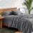 Bare Home Queen Sheet Set - Luxury 1800 Ultra-Soft Microfiber Bed Sheets - Double Brushed - Deep Pockets - Easy Fit - 4 Piece Set - Bedding Sheets & Pillowcases (Queen, Grey)