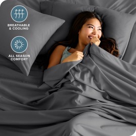 Bare Home Queen Sheet Set - Luxury 1800 Ultra-Soft Microfiber Bed Sheets - Double Brushed - Deep Pockets - Easy Fit - 4 Piece Set - Bedding Sheets & Pillowcases (Queen, Grey) Bare Home Queen Sheet Set - Luxury 1800 Ultra-Soft Microfiber Bed Sheets - Double Brushed - Deep Pockets - Easy Fit - 4 Piece Set - Bedding Sheets & Pillowcases (Queen, Grey)