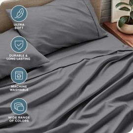 Bare Home Queen Sheet Set - Luxury 1800 Ultra-Soft Microfiber Bed Sheets - Double Brushed - Deep Pockets - Easy Fit - 4 Piece Set - Bedding Sheets & Pillowcases (Queen, Grey) Bare Home Queen Sheet Set - Luxury 1800 Ultra-Soft Microfiber Bed Sheets - Double Brushed - Deep Pockets - Easy Fit - 4 Piece Set - Bedding Sheets & Pillowcases (Queen, Grey)