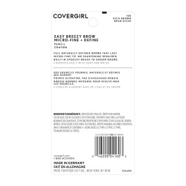 COVERGIRL - Easy Breezy Brow Micro-Fine + Define Pencil, Micro-fine tip, no sharpening required, Built-in spoolie-brush, 100% Cruelty-Free COVERGIRL - Easy Breezy Brow Micro-Fine + Define Pencil, Micro-fine tip, no sharpening required, Built-in spoolie-brush, 100% Cruelty-Free
