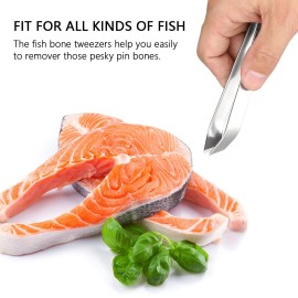 2 Pieces Fish Bone Tweezers, Stainless Steel Flat and Slant Tweezers Pliers Remover Tool (4.6) 2 Pieces Fish Bone Tweezers, Stainless Steel Flat and Slant Tweezers Pliers Remover Tool (4.6)