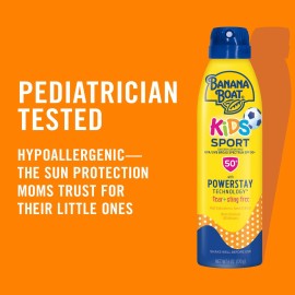 Banana Boat Sport Kids Sunscreen Spray SPF 50, Twin Pack | Spray Sunscreen for Kids, Childrens Sunblock SPF 50, Oxybenzone-Free, 6oz each