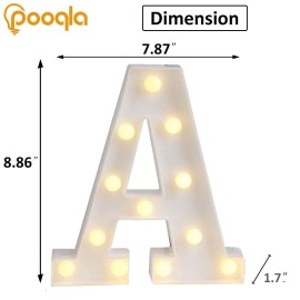 Pooqla LED Marquee Letter Lights Sign, Light Up Alphabet Letter for Home Party Wedding Decoration A Pooqla LED Marquee Letter Lights Sign, Light Up Alphabet Letter for Home Party Wedding Decoration A
