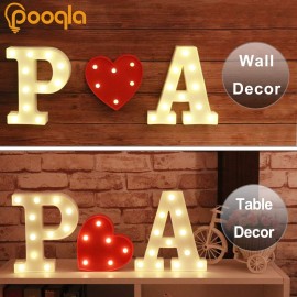 Pooqla LED Marquee Letter Lights Sign, Light Up Alphabet Letter for Home Party Wedding Decoration A Pooqla LED Marquee Letter Lights Sign, Light Up Alphabet Letter for Home Party Wedding Decoration A