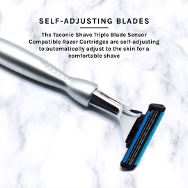 Taconic Shave, Gillette Sensor & Sensor Excel Compatible Heavyweight Triple Blade Pivot Head Razor, Includes 1 Preloaded Blade - Delivers a Smooth, Close & Comfortable Shave Taconic Shave, Gillette Sensor & Sensor Excel Compatible Heavyweight Triple Blade Pivot Head Razor, Includes 1 Preloaded Blade - Delivers a Smooth, Close & Comfortable Shave