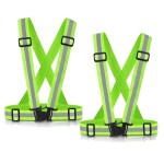 Reflective Vest Running Gear, 2Pack High Visible Safety VES for Cycling Jogging Running Walking, Adjustable for Men Women Kids (2, Green)