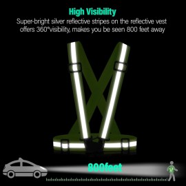 Reflective Vest Running Gear, 2Pack High Visible Safety VES for Cycling Jogging Running Walking, Adjustable for Men Women Kids (2, Green) Reflective Vest Running Gear, 2Pack High Visible Safety VES for Cycling Jogging Running Walking, Adjustable for Men Women Kids (2, Green)