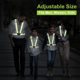 Reflective Vest Running Gear, 2Pack High Visible Safety VES for Cycling Jogging Running Walking, Adjustable for Men Women Kids (2, Green) Reflective Vest Running Gear, 2Pack High Visible Safety VES for Cycling Jogging Running Walking, Adjustable for Men Women Kids (2, Green)