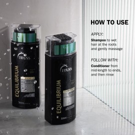 TRUSS Equilibrium Shampoo for Oily Hair - Itchy Scalp Shampoo for Color-Treated Hair - Helps Balance Oily Scalp & Dry Ends - Hydrating & Cleansing Formula - Salt & Dye-Free (10.14 oz)