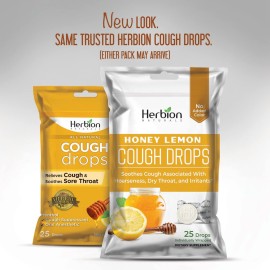 HERBION Naturals Cough Drops with Natural Honey Lemon Flavor, Dietary Supplement, Soothes Cough, for Adults and Children Over 6 Years, 25 Drops, No Artificial Flavor, No Added Color. HERBION Naturals Cough Drops with Natural Honey Lemon Flavor, Dietary Supplement, Soothes Cough, for Adults and Children Over 6 Years, 25 Drops, No Artificial Flavor, No Added Color.
